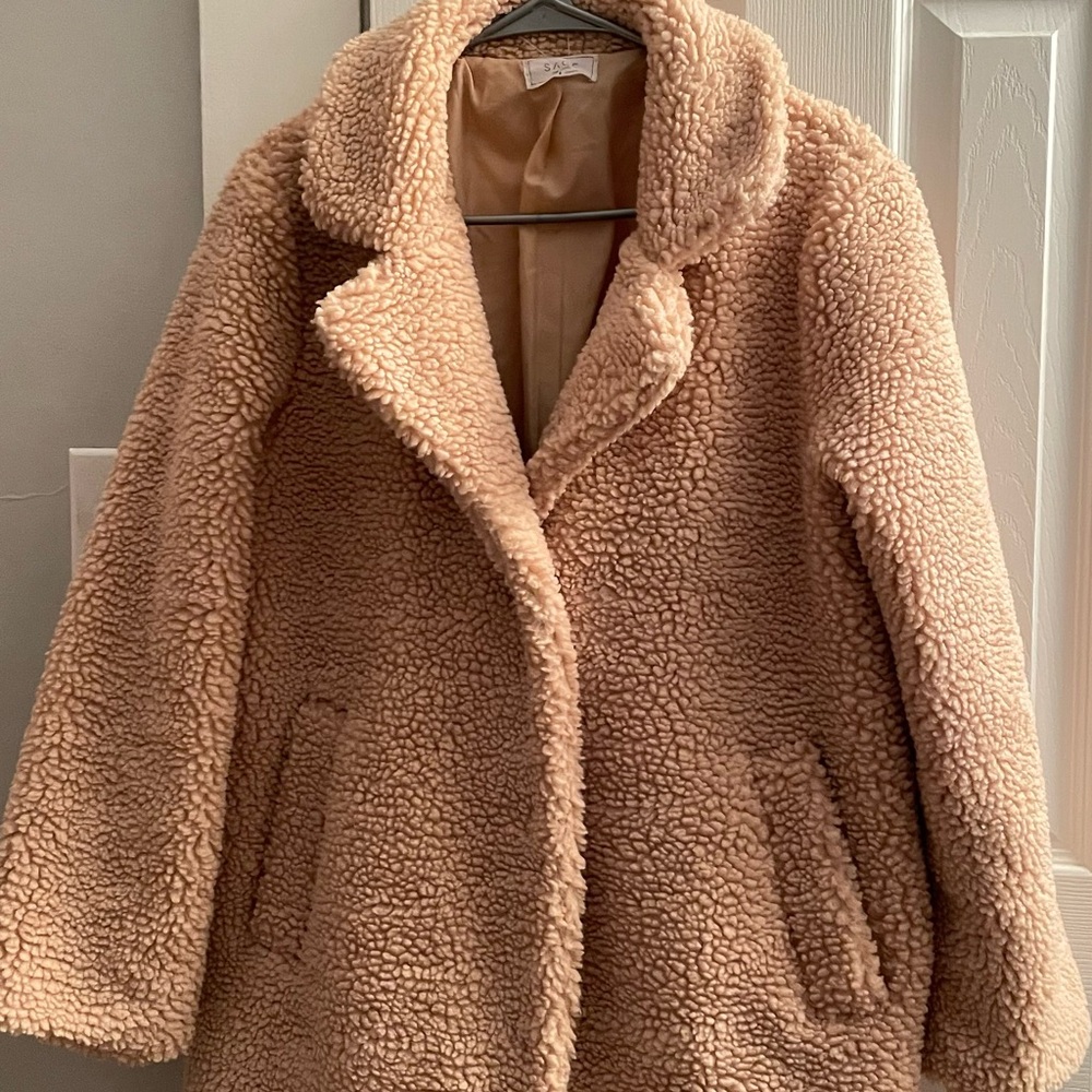 Sage The Label Tan Teddy Coat